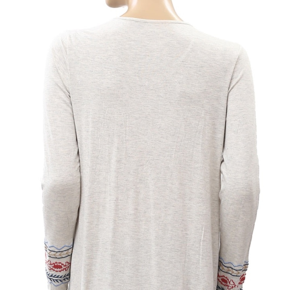 Soft Surroundings Heathered Jersey Knit Embroidered Tunic Top Size Small - Picture 2 of 12